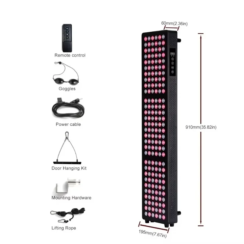 AZURE OEM/ODM High Efficiency 7 Wevelengths 480/630/660/810/830/850/940nm Infrared Device LED Red Light Therapy Lamp Panel