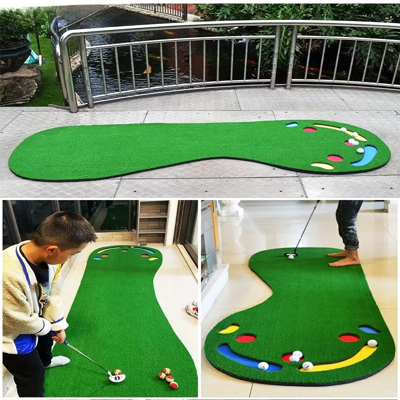 NEW  Portable Putting Trainer with Sloped Multi-Hole Putting Trainer Widened Ramp Design Multi-angle Putter Practice