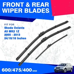 Front Rear Wiper Blades Set For Skoda Octavia 2 A5 MK2 1Z 2005 - 2013 RS VRS Combi Estate Windshield Windscreen Car Accessories