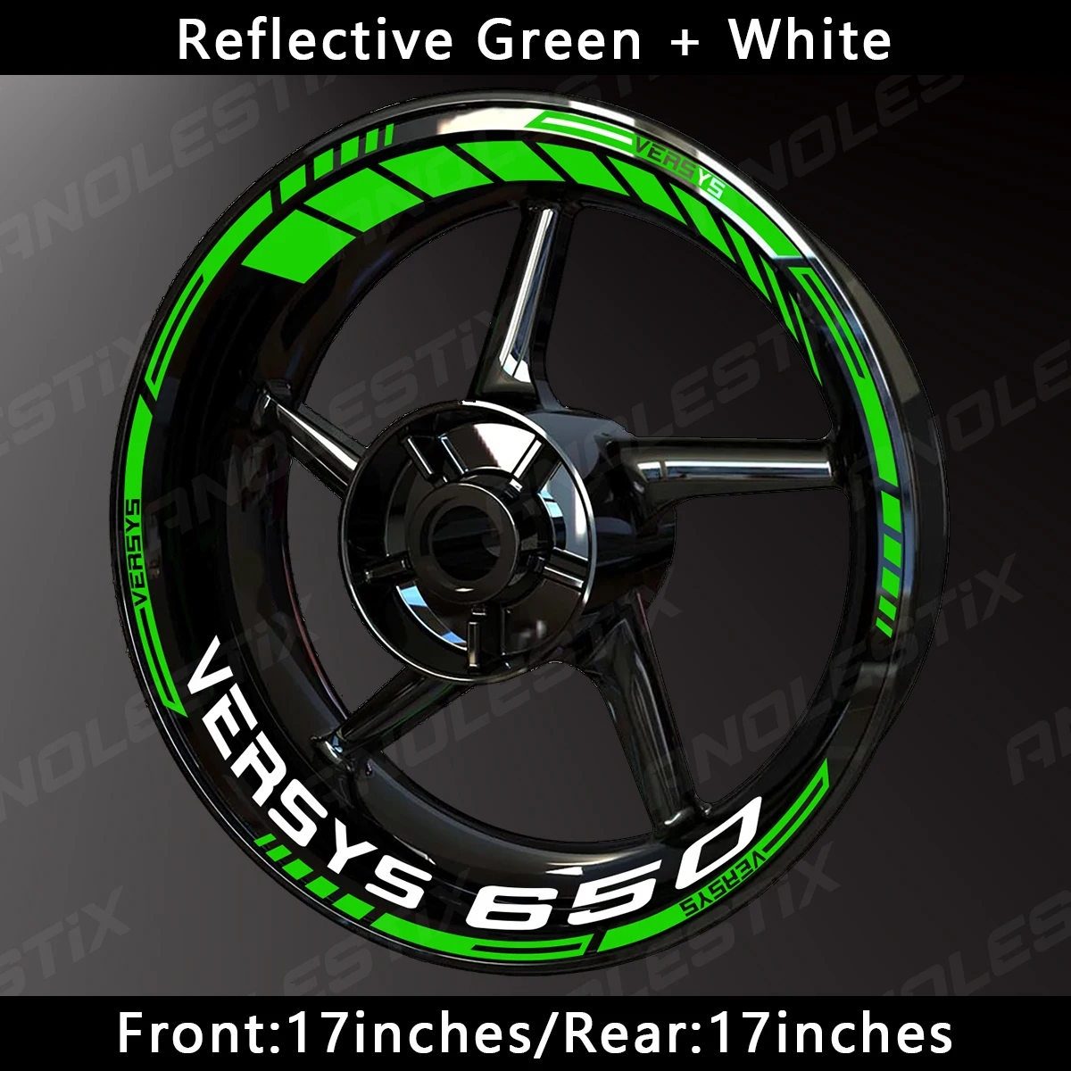 AnoleStix-pegatina reflectante para rueda de motocicleta, cinta de rayas para llanta, para Kawasaki Versys 650 LT 2023 2022 2021 2020