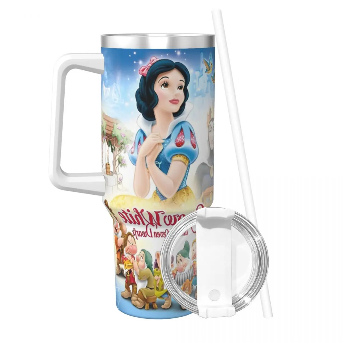 Snow White Tumbler and the Seven Dwarfs Cold and Hot Water Bottle Leakproof Stainless Steel Coffee Mug Custom Travel Car Mugs