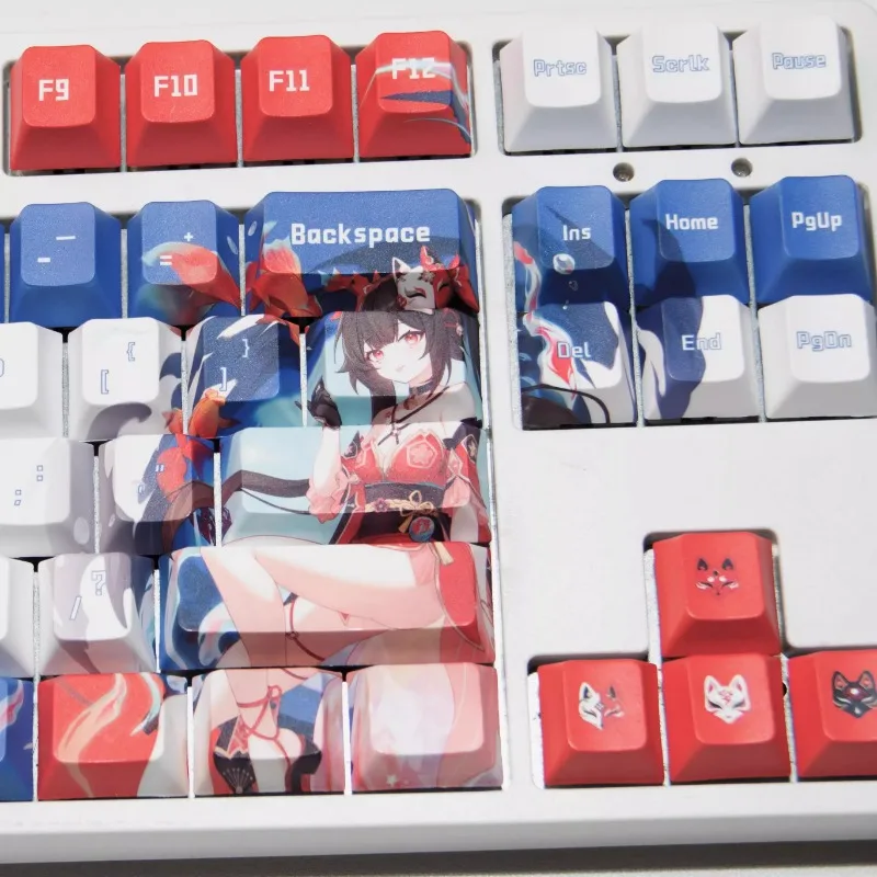 Imagem -03 - Anime Sparkle Tema Masked Girl Keycaps Pbt Keycap 120 Perfil Cherry Keycaps Personalizados Teclado Mecânico Acessório do Jogo