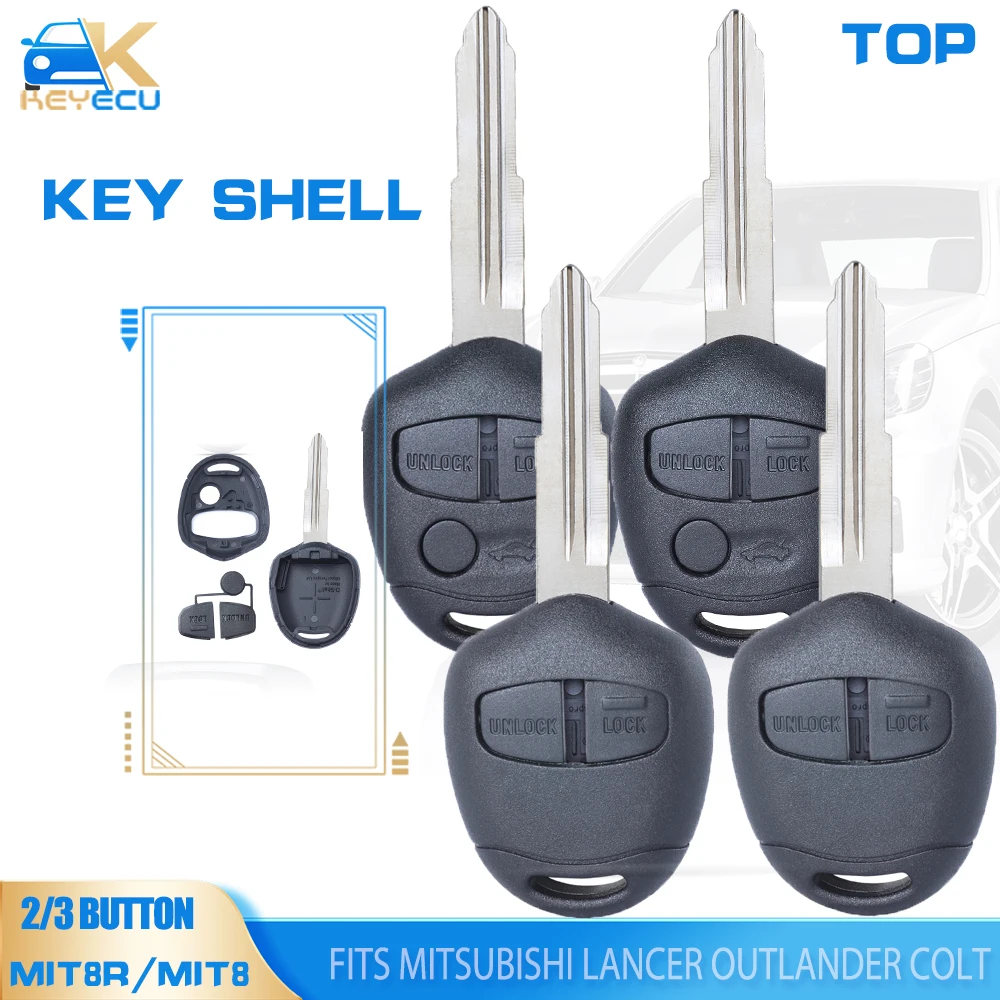 

KEYECU 10X TOP Remote Key Shell Case Housing for Mitsubishi Lancer Outlander Colt Mirage Challenger Pajero Triton MIT8R/MIT8