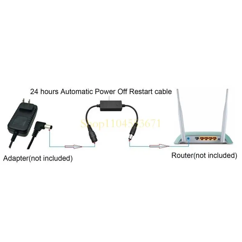 Best Seller 5V-24V 5.5x2.1mm WiFi Reset Rebooter 24 Hours Automatic Restart Cable for WiFi Bridge/Cats/Router/Repeater Rebooter