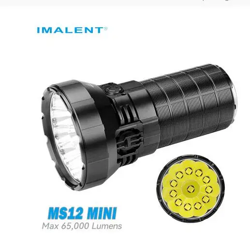 IMALENT MS12 MINI 65000 Lumens 1036 Meters Powerful Flashlight AC Rechargeable Torch With Cooling Fans