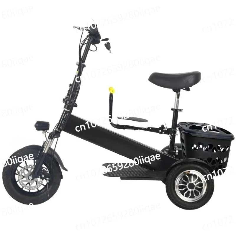 

Storage 500W Foldable Mobility Scooter Parent Child Electric Tricycle Dual Motor Adults 3 Wheel Electric Scooter Two Seater