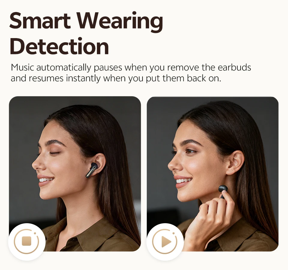 QCY AilyBuds E50 Kabelloses Ohrhörer BH25HT11A Echtzeit-Adaptive ANC Bluetooth 6.0 Ohrhörer LDAC Hi-Res 6 Mikrofone Multipoint-Verbindung – Detail 9