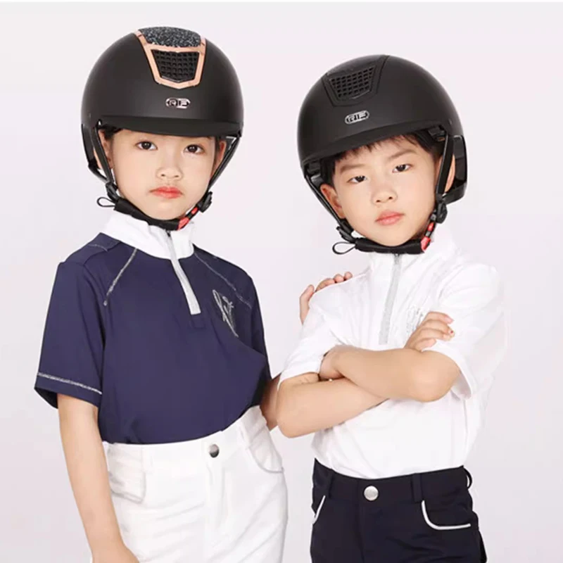 Rif Dziecięcy kask sportowy jeździecki, kask jeździecki dla dorosłych, modny i prosty kask rowerowy, sprzęt jeździecki, kask z włókna węglowego z przeszkodami