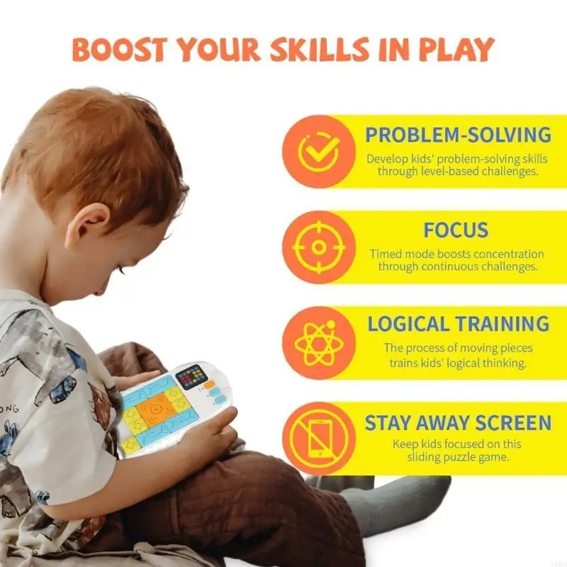Y88D Electric Sliding Puzzle Training Game éducatif Slide Puzzle Maze Toy pour défis familiaux Party Night Gathering Fun