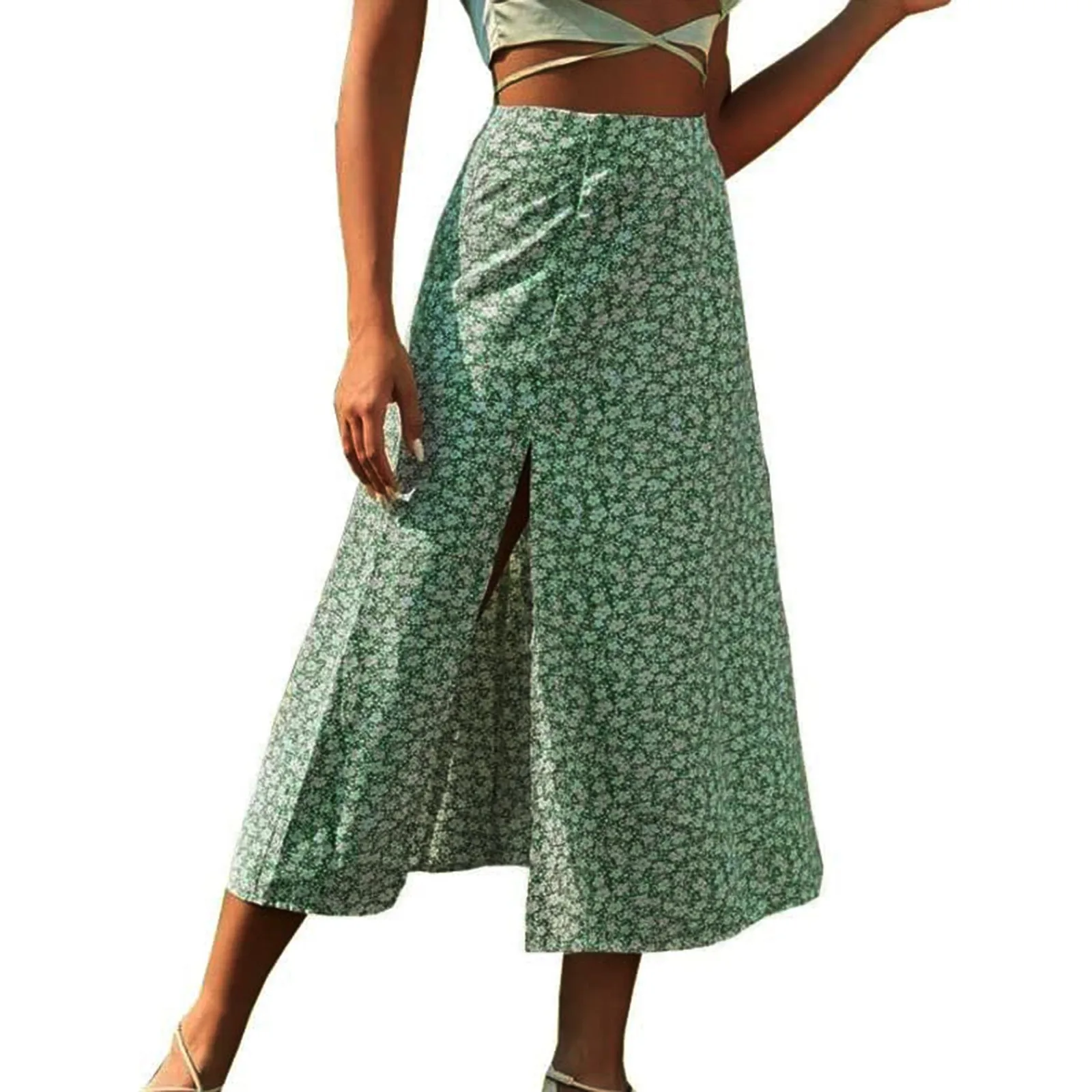 Floral Midi Skirt For Women By Women\'S Printed Maxi Skirt Bohemian Style Long Flowy Skirt Women Pleated Skirts