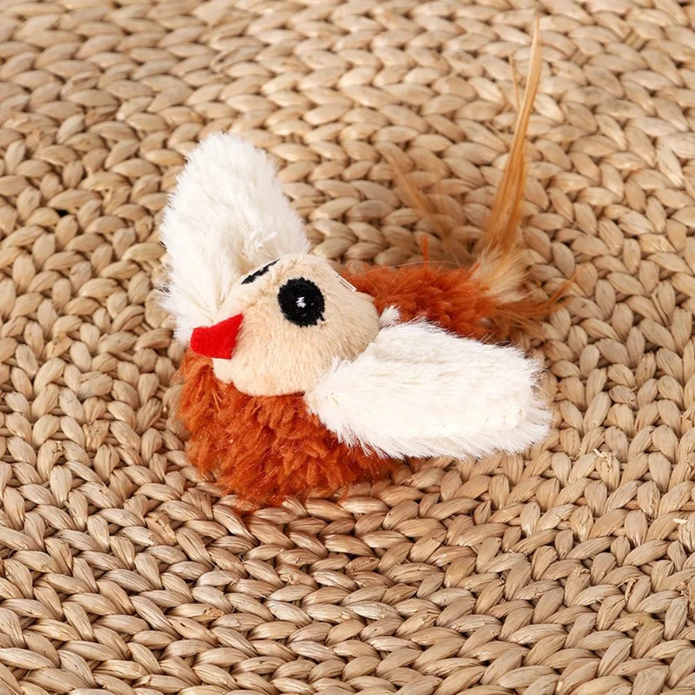 Feather tail electronic simulation sounding bird with catnip, electronic monster cat toy