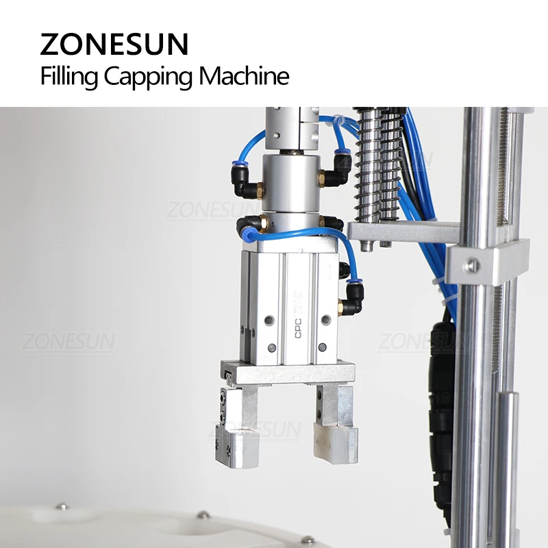 ZONESUN ZS-AFC1S 충전 캡핑 기계, 마그네틱 펌프 포장 병 액체, 턴테이블 컨베이어, 소형 생산 라인