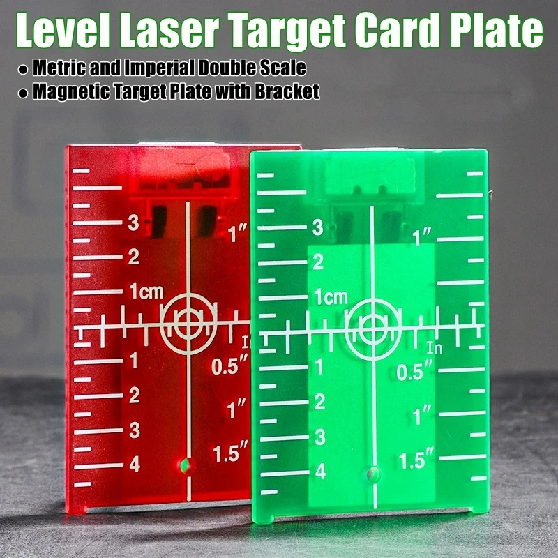 Placa Alvo para Nível a Laser com Linha Vermelha/Verde, Placa de Distância em Polegadas/cm, Ferramenta de Nivelamento para Pendurar na Parede e no Chão