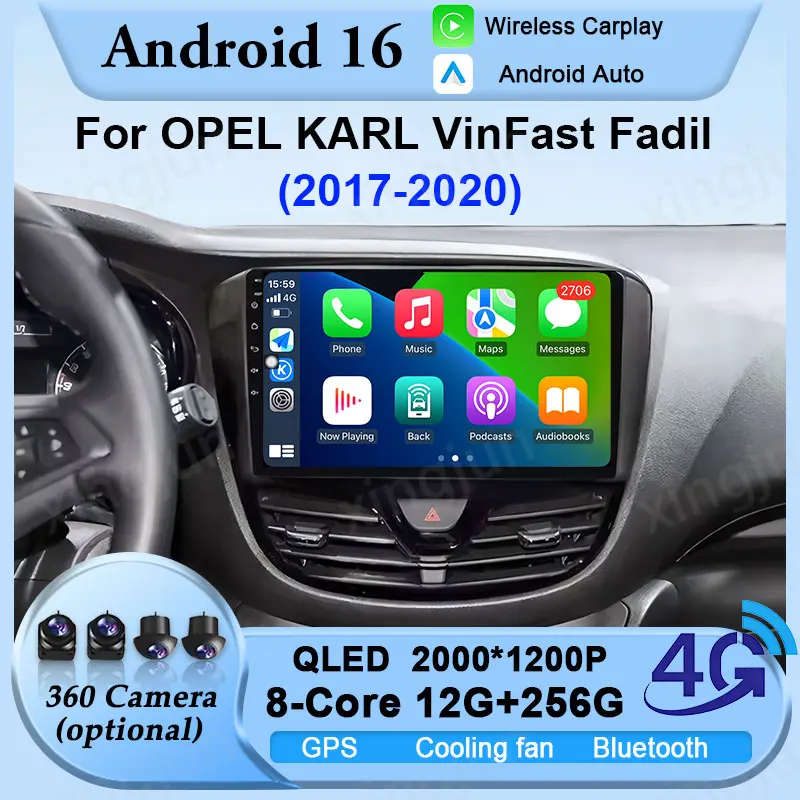 

Автомобильный мультимедийный GPS Navi для OPEL KARL VinFast Fadil 2017-2020 Android 16 DSP Carplay 4G Радиоплеер с сенсорным экраном BT Головное устройство