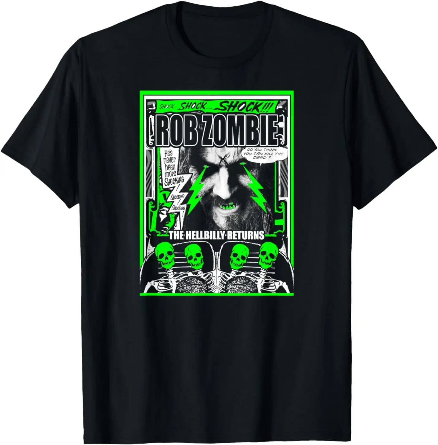 

Rob Zombie Shock T-Shirt Fashion Top Tee T Shirt Short Sleeve Cotton Men's Crew Neck Printed TeeAnime Graphic T-shirts for Men C