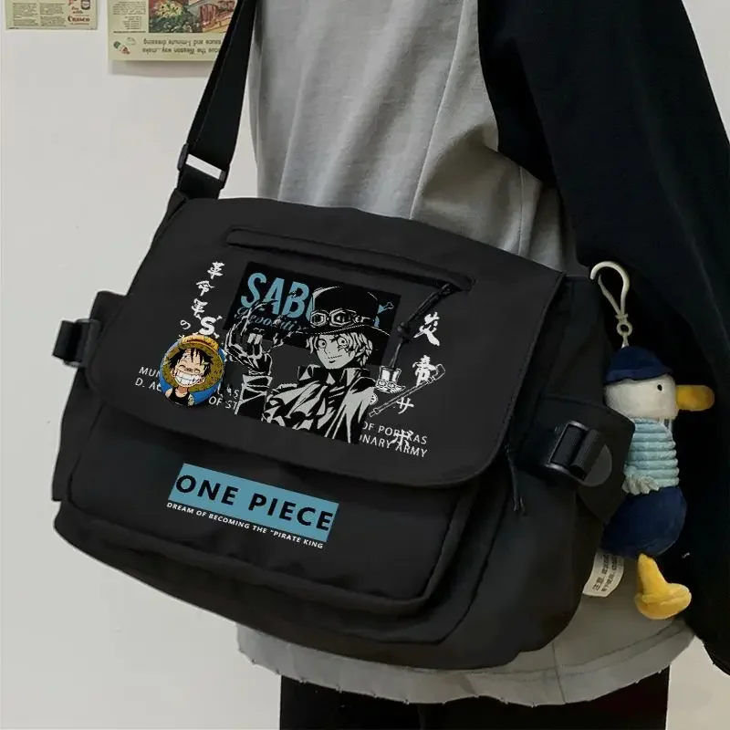 New Cartoon Shoulder Bag One Piece Luffy Zoro Personalized Creative Student Large Capacity Workwear Sports Crossbody Backpack