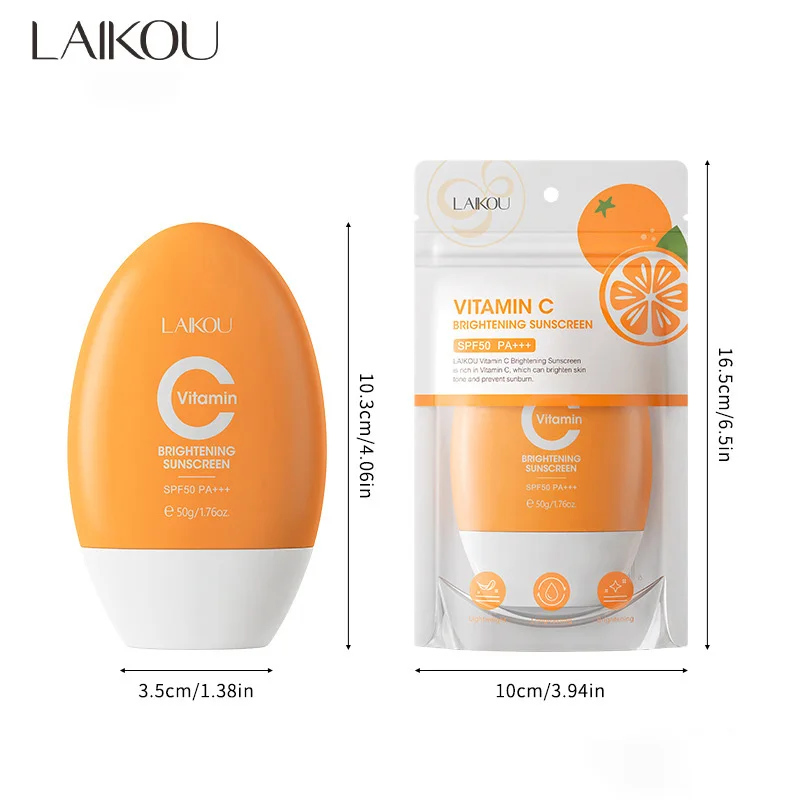 LAIKOU Vitamin C Face Sunscreen Ultra SPF50 Body Sunscreen Anthelios Anti-Shine Invisible Fluid | Anti-Imperfection