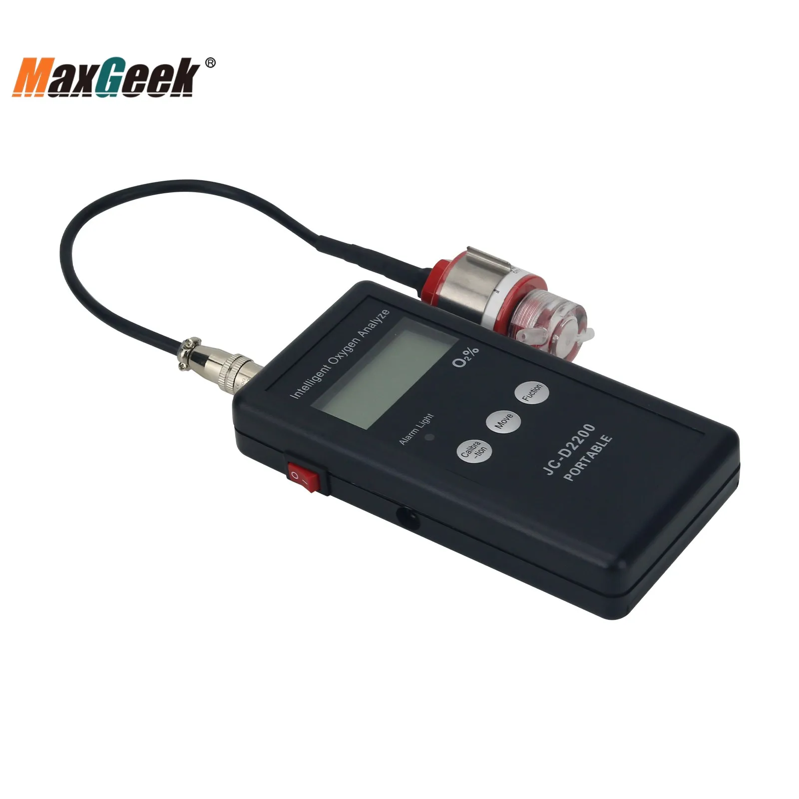 Maxgeek JC-D2200 draagbare zuurstofanalysator O2-analysator (met UK-sensor) ondersteunt zuurstofbereik van 0,000-99,99%