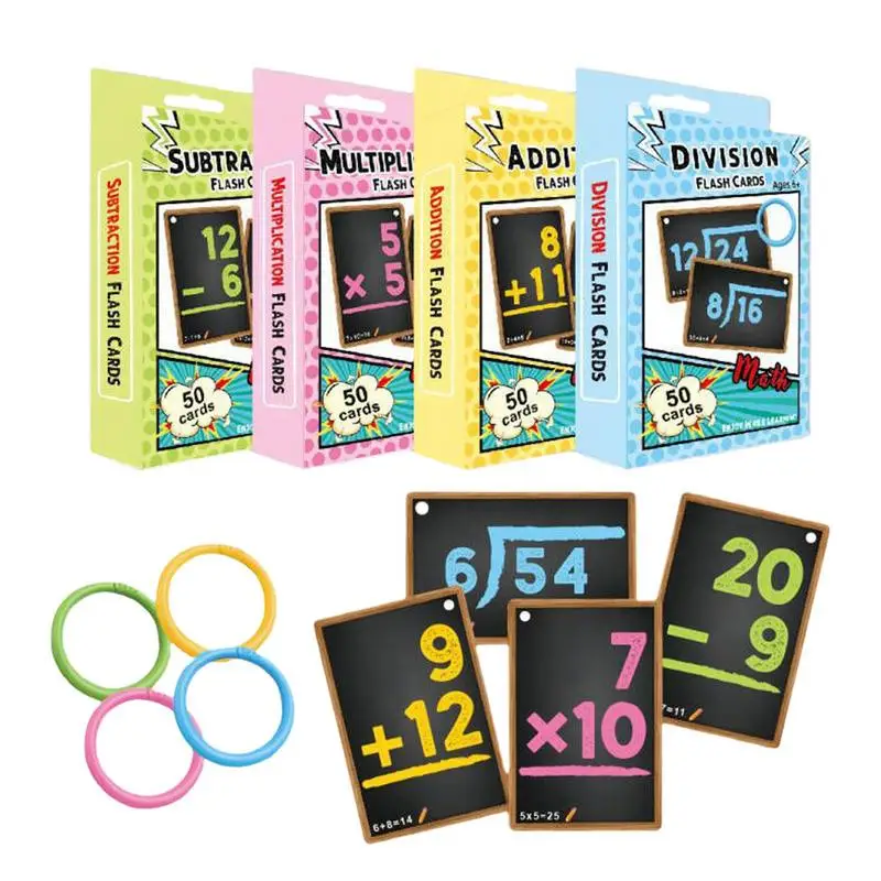 Tarjetas Flash de matemáticas para niños pequeños, juguetes de matemáticas Montessori, suma, resta, división de multiplicación, juego educativo de matemáticas, juguetes aritméticos