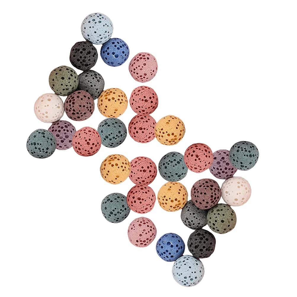 33pcs Volcanic Stone Diffuser Beads 10Mm Round No-Hole Design For Car Home Office Essential Oil Fragrance Aroma view 2
