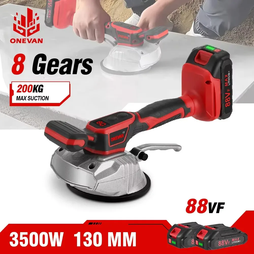 ONEVAN 8Gear 200KG Tiling Tiles Machine Tiles Vibrator Suction Cup Automatic Floor Vibrator Leveling Tool For Makita 18v Battery