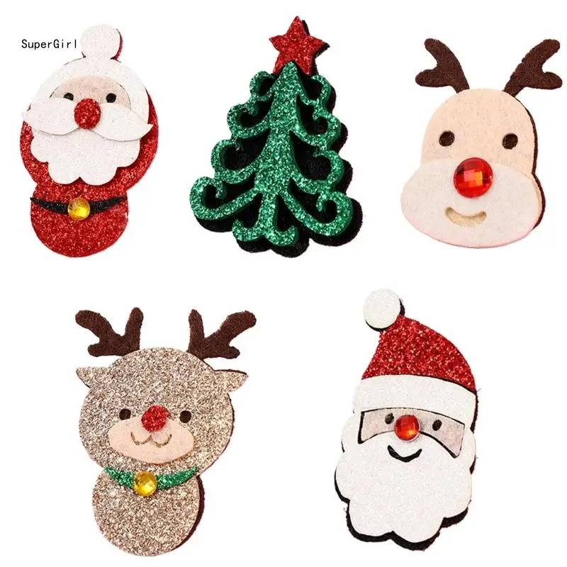 Festival Cartoon Headband Accessories Patches Flatback Fabric Garment for Christmas Decorating Holiday Party Supply J78E