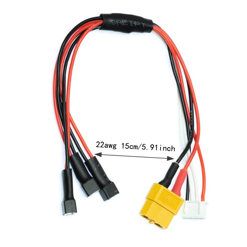 1/2Pcs XT60 Charge lead Cable Wire 22awg 15cm 3S XH Male to JST-PH 2.0 Connector Plug for  3x 1S Lipo MCP X