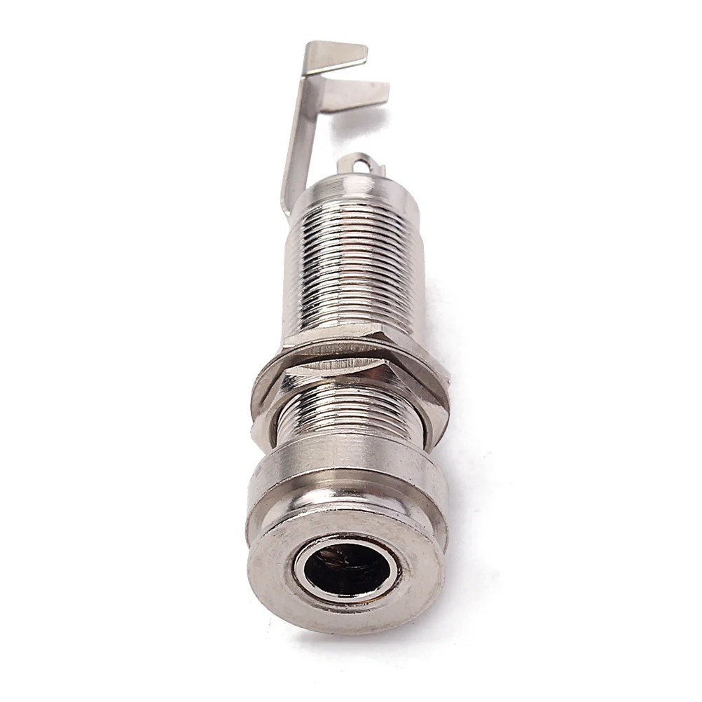 

Cylinder 1 4 Inch 6.35mm Stereo Endpin Jack Output Replacement Guitar Bass Acoustic Electric Jack Socket Nickel Plated