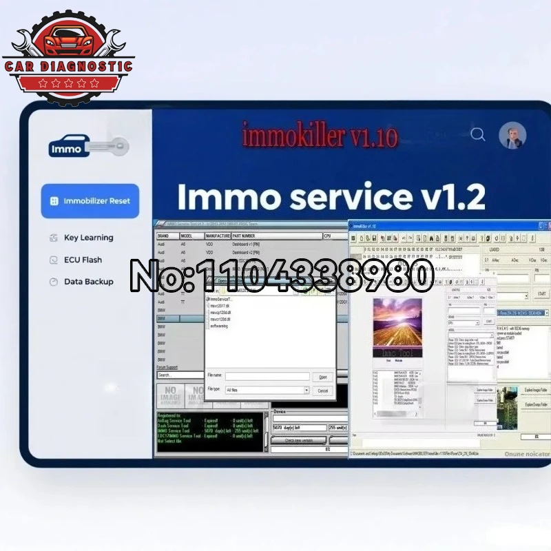 

ImmoKiller V1.10: Программатор ЭБУ и инструмент для отключения иммобилайзера, новая версия 2025 года 1.1, инструмент для обслуживания IMMO V1.2 2-в-1
