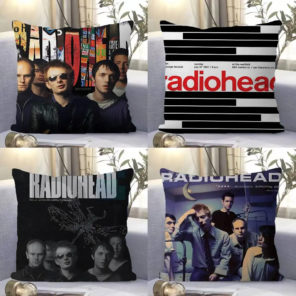 R-Radiohead Band Rainbow Personalized picture text home decorative pillows Household Gifts 45x45cm
