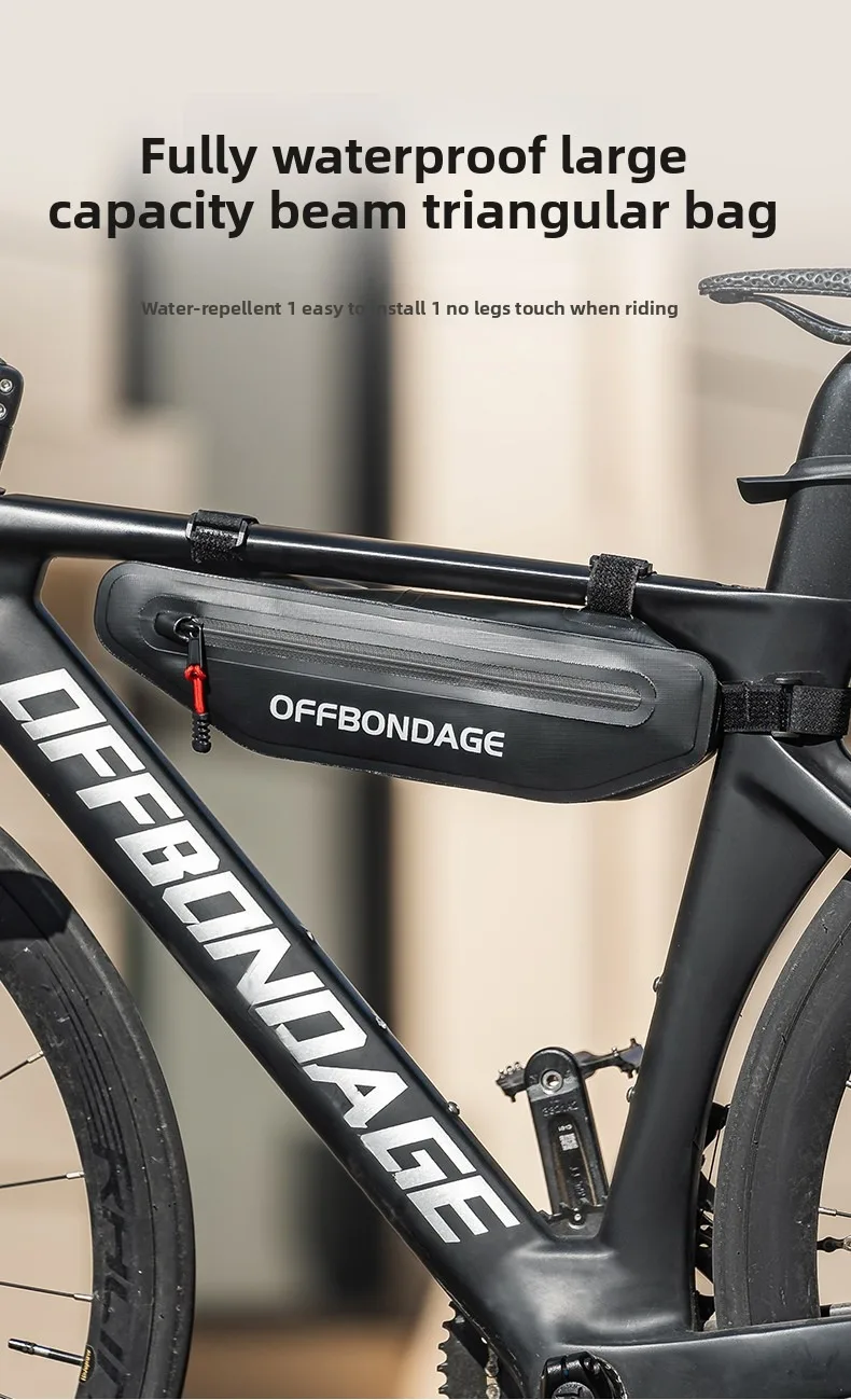 OFFBONDAGE 2L Fahrradtasche Dreieckstasche für Fahrradrahmen Wasserdichte MTB Rennrad Rahmentasche Unterrohrtasche – Detail 1