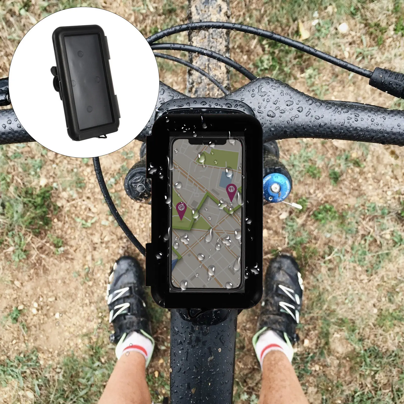 

1Pcs Waterproof Motorcycle Phone Holder High Plastic Cycling Handlebar Mount Phone Stand Bike Bracket Shockproof
