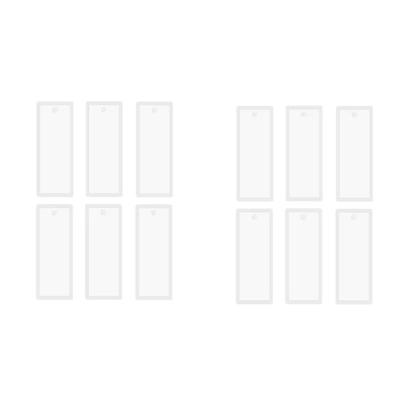 

ABUN-12 Pcs 3.7 Inch Rectangle Silicone Bookmark Mold DIY Bookmark Mould Making Epoxy Resin Jewelry Craft Transparent Mold