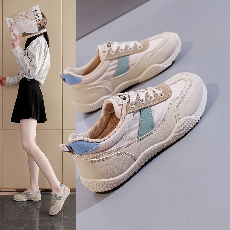 

2025 Hot Selling New Spring and Autumn Korean Thick Soled Board Shoes for Women, Retro, Student Versatile, Little White Shoes