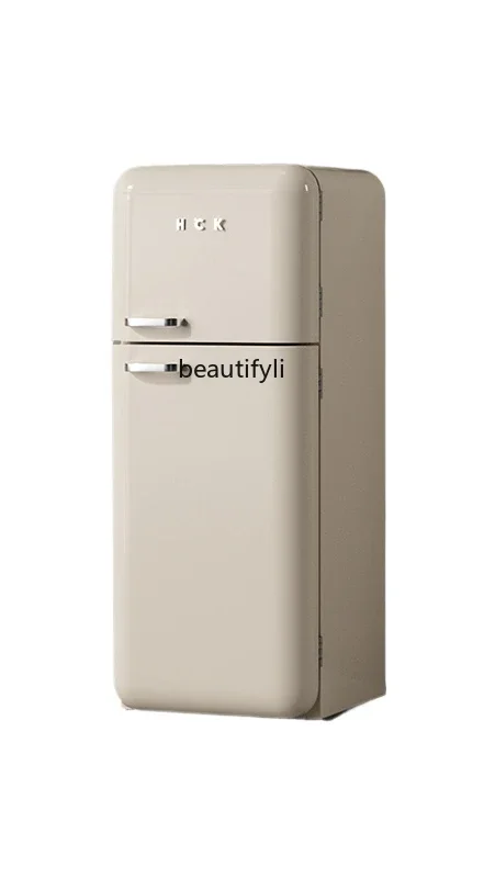 

Double door retro refrigerator household double frequency conversion air cooling living room small and high value