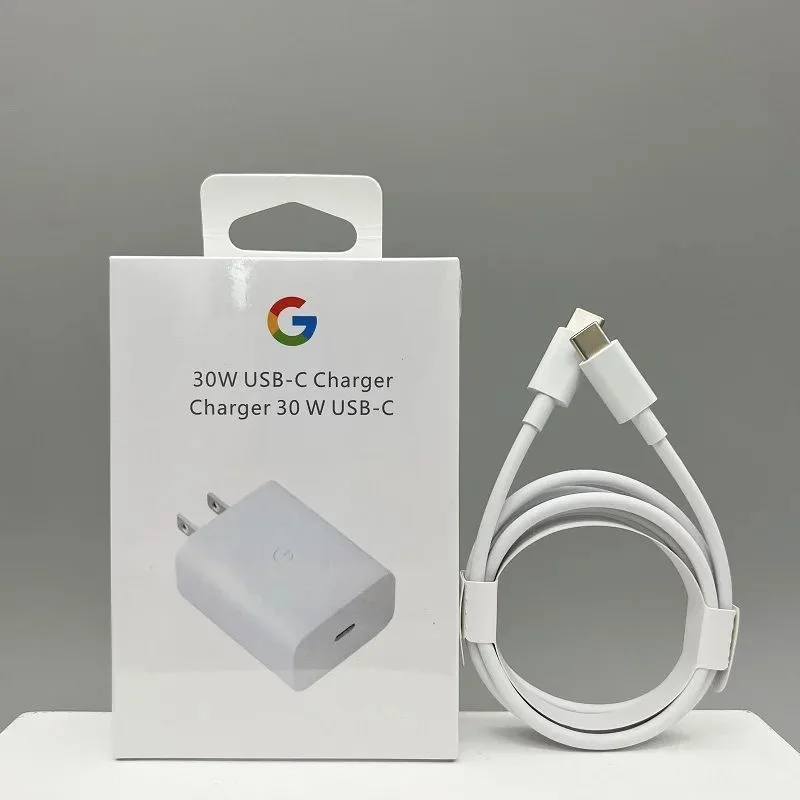 PD 30W Original USB-C Fast Charger US Plug For Google Pixel 4A 5A 6A 7A 8A 6 7 8 Pro 4 Pro 4XL 3XL Compatible With USB-C Devices