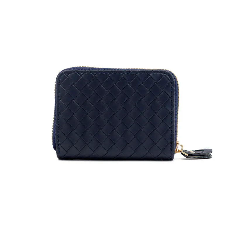 Simple and fashionable woven pattern wallet with large capacity and multiple card slots