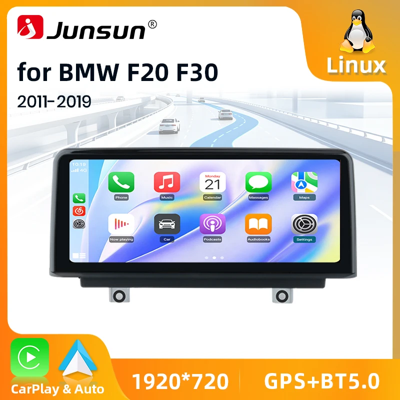 Junsun Linux Bildschirm Wireless Carplay Android Auto Multimedia Autoradio für BMW 1 2 3 4 Serie F20 F21 F22 F23 F45 F30 F31 F33 F36 2012-2017 NBT System GPS Navigation Online YouTube