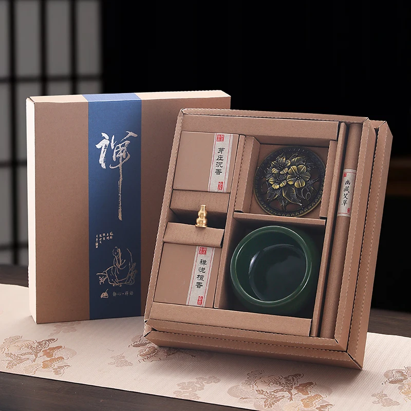 Aloe sandalwood tray incense celadon tray incense burner set natural wormwood thread incense home indoor incense