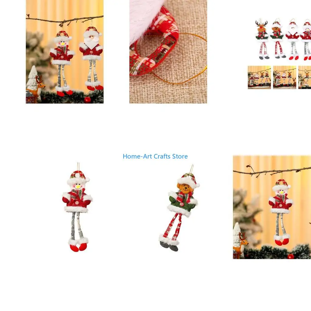 Y3NA Movable Leg Holiday Decoration Easy Installation Santa/Snowman/Deer/Bear Pendant