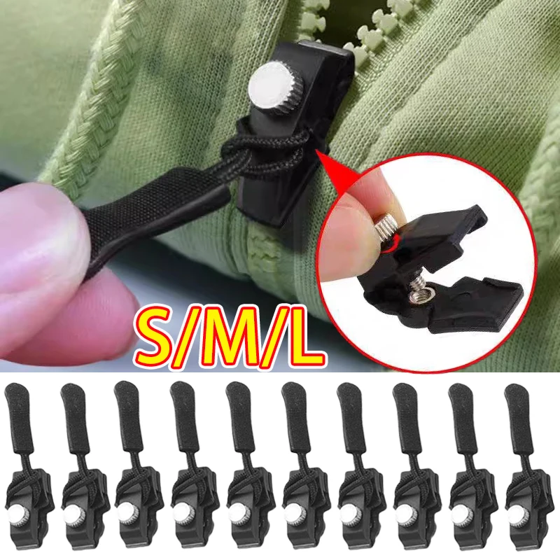 20 stks Universele Rits Reparatiesets Quick Instant Afneembare Gratis Naaien Ritsen Hoofd Vervanging Rits Slider Trekt Tas Kleding