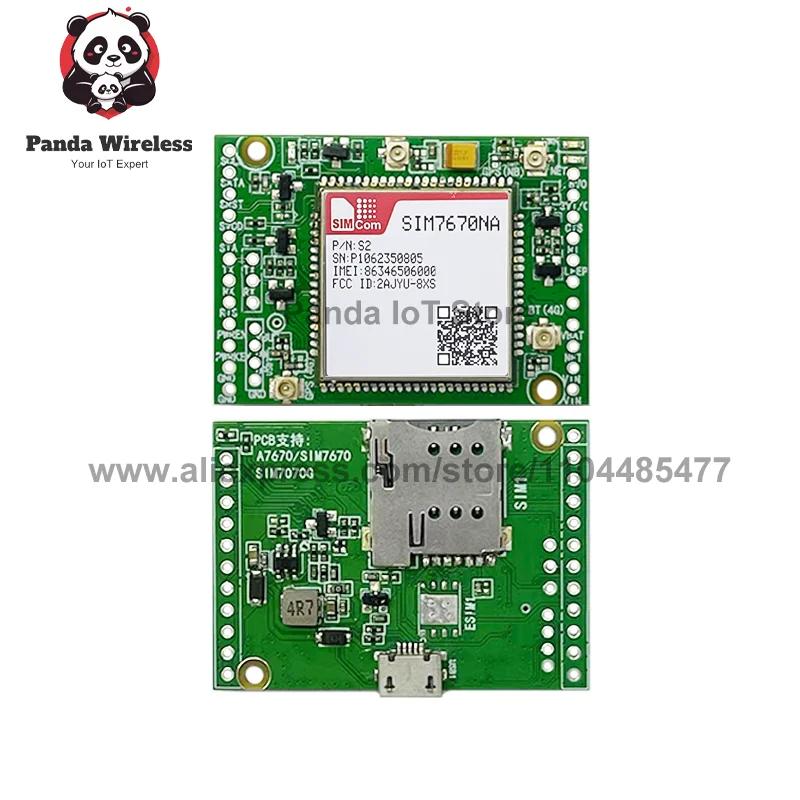 4G Cat1 SIM7670G SIM7670NA SIM7672NA Dual-Row Pin Core Board Module GPS(Optionsl) with Antenna Breadboard for IoT Applications