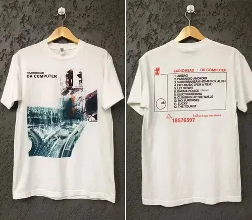 Rock Tops Super Elastisches Casual RADIOHEAD THE BENDS Vintage T-Shirt, Oversized Baumwolle, Lässiger Rundhals, Locker Geschnittene Kleidung für Damen und Herren – Detail 8