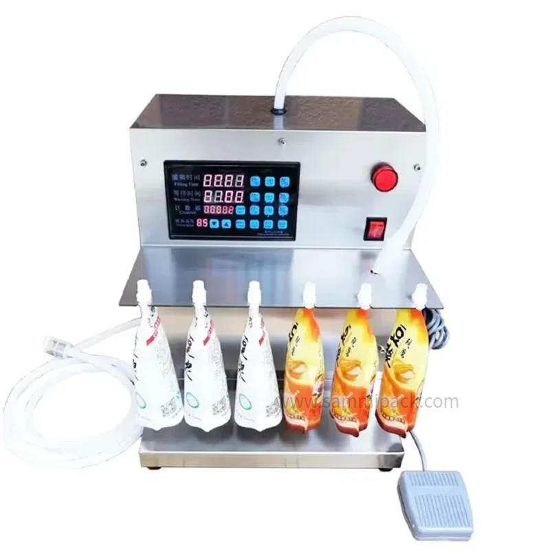 Semi-automatic Spout Pouch Viscous Liquid Filling Machines For Soybean Milk and Juice