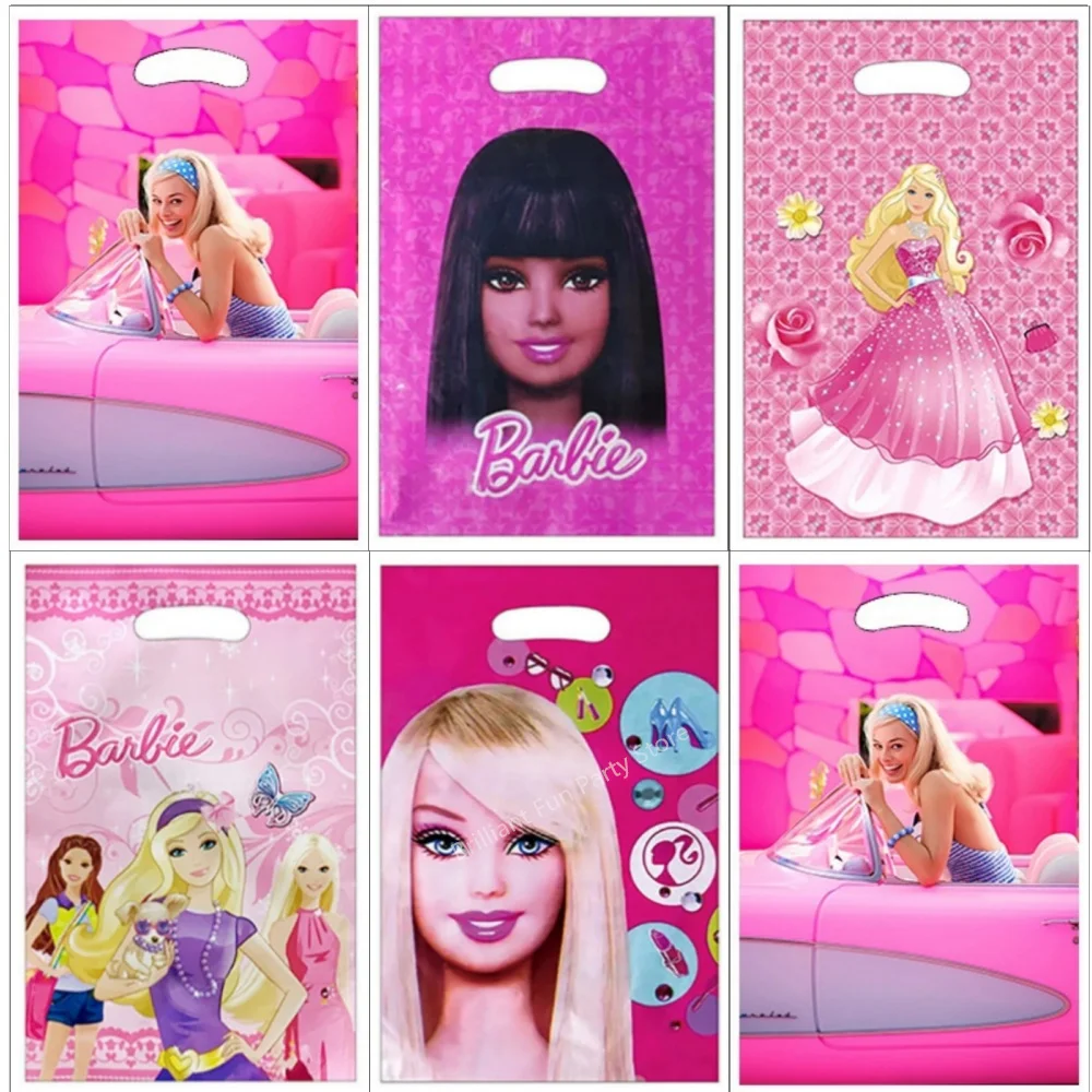 10/20/30 pz Barbie decorazioni per feste di compleanno rosa principessa tema Candy Loot Bag sacchetto regalo bambini ragazze Baby Shower forniture