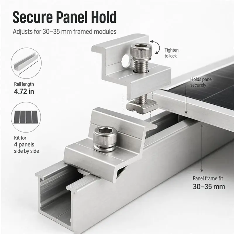 2027 Rooftop Solar Panel Mounting Brackets Kit 4.72