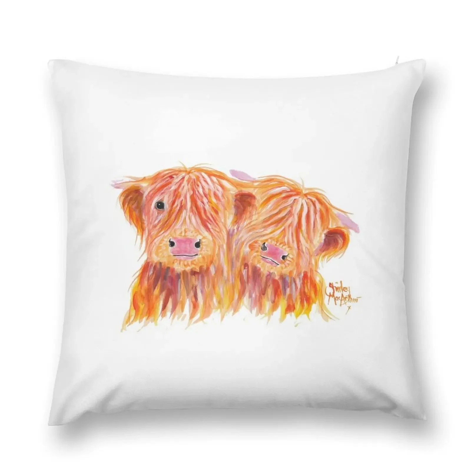 

HIGHLAND COWS 'BUDDIES' By Shirley MacArthur Throw Pillow Pillowcases Ornamental Pillow Decorative pillowcase pillow