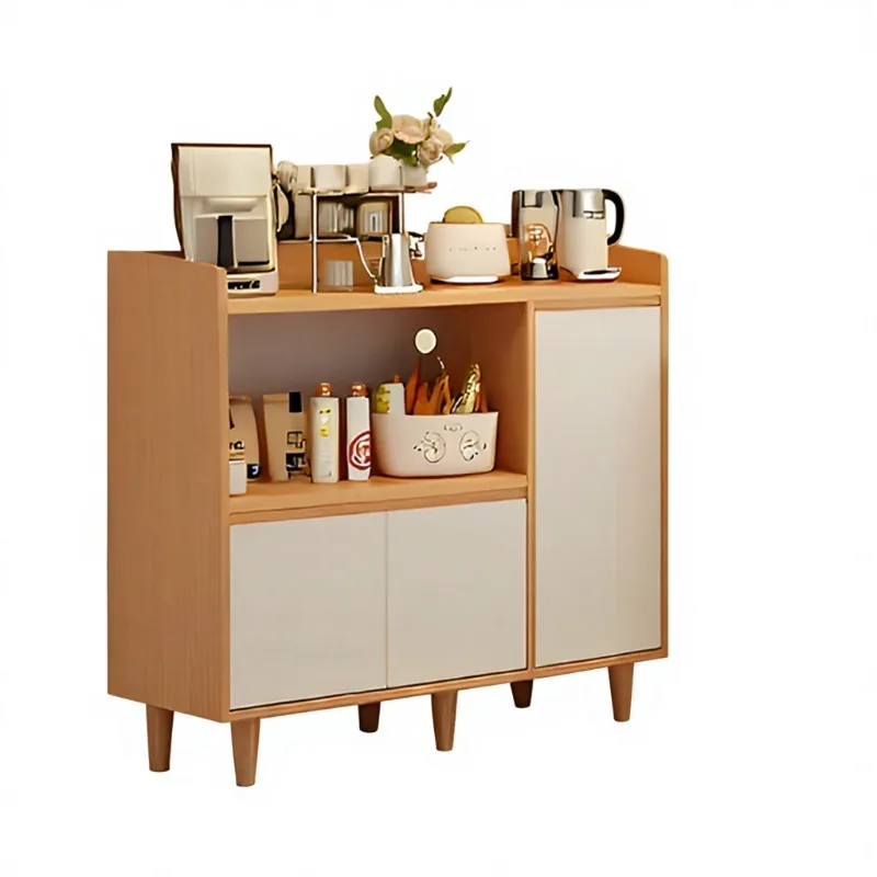 Modern Minimalist Wood Dining Sideboard Living Room Storage Cabinet with Wall-Side Integration Home Furniture Model TY