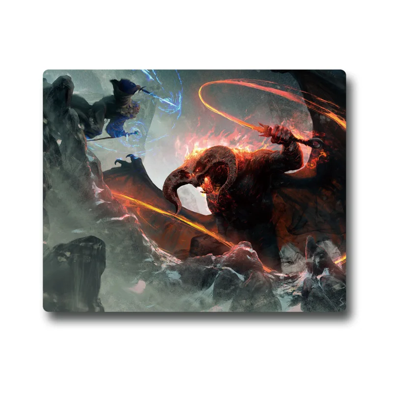 Lotrs Gandalf Death Fighting with Balrog in Moria Printed Anti-slip Rubber Pad Office Cup Coaster Party Favor Gifts 220x180x3mm