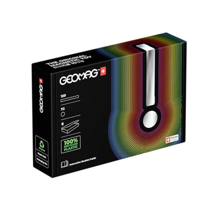 

Geomag Masterbox Magnetic Toys for Ages 8+ 192pc Purple Educational STEM Magnets for - Swiss-Made Magnetic Blocks Tiles and Bui